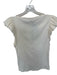 J Crew Size S Cream Cotton Blend Flutter Sleeves Boat Neck Ribbed Top Cream / S