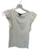 J Crew Size S Cream Cotton Blend Flutter Sleeves Boat Neck Ribbed Top Cream / S
