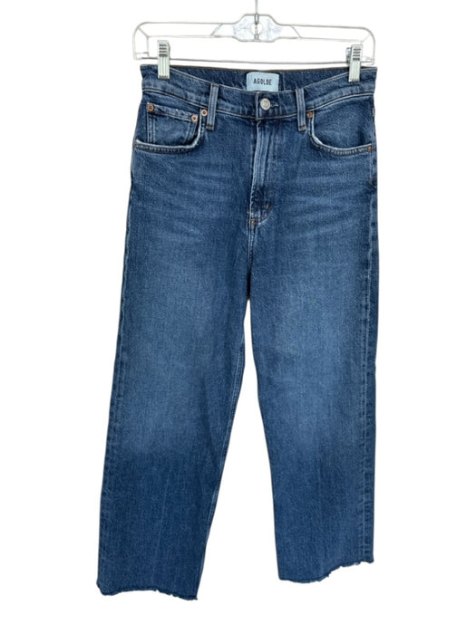 Agolde Size 26 Dark Wash Cotton Front & Back Pockets Zipper Front Straight Jeans Dark Wash / 26
