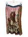 Me369 Size XXS Multi Viscose Animal Motif Abstract Elastic Waist Midi Skirt Multi / XXS