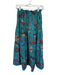 Ulla Johnson Size 0 Turquoise & Amber Elastic Drawstring Floral Maxi Skirt Turquoise & Amber / 0