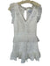 Adelyn Rae Size XS White Nylon Blend Eyelet Tulle details V Neck Dress White / XS