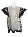 Sea New York Size S Cream & Black Cotton Embroidered Floral Scallop Detail Top Cream & Black / S