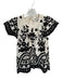 Sea New York Size S Cream & Black Cotton Embroidered Floral Scallop Detail Top Cream & Black / S