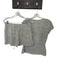 Zara Size M Sage & Cream Button Up V Neck Cap Sleeve Pockets Short Set Sage & Cream / M