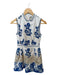 Alexis Size S Blue & White Cotton Sleeveless Embroider Detailing Dress Blue & White / S