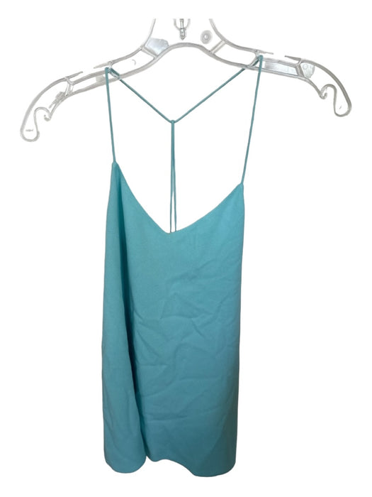 Tibi Size 0 Aqua Silk Spaghetti Strap Top Aqua / 0