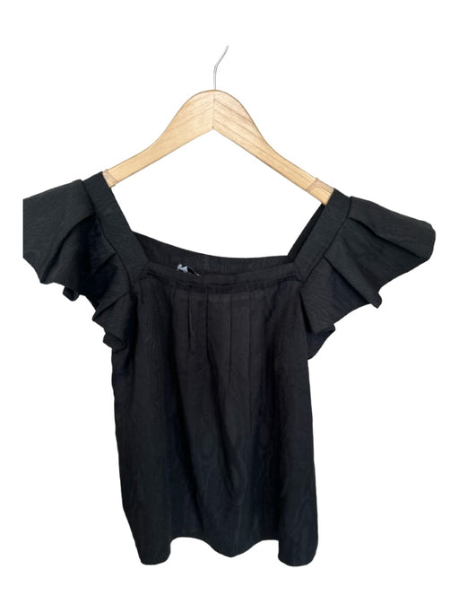 Hunter Bell Size XS Black Acetate Blend Square Neck Top Black / XS