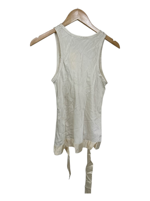 Helmut Lang Size M Cream Viscose Silky Tie Waist Tank Top Cream / M