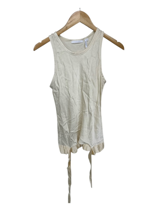 Helmut Lang Size M Cream Viscose Silky Tie Waist Tank Top Cream / M