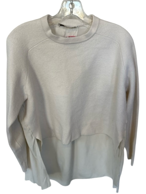 Tibi Size M Cream Wool & Silk Long Sleeve hi lo Sweater Cream / M