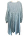 Molly Moorkamp Size 6 Light Blue Linen Long Sleeve Gathered V Neck Maxi Dress Light Blue / 6