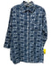 Julia Amory Size Small Navy & Light Blue Cotton Long Sleeve Block Print Top Navy & Light Blue / Small