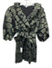 Buru Size Small Black, Green, Beige Polyester Blend Long puff sleeve Dress Black, Green, Beige / Small