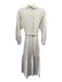Sue Sartor Size Medium Tan & White Cotton Long puff sleeve Floral Print Dress Tan & White / Medium