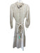 Sue Sartor Size Medium Tan & White Cotton Long puff sleeve Floral Print Dress Tan & White / Medium