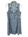Tuckernuck Size XS Blue & White Polyester Sleeveless Floral Button Front Dress Blue & White / XS