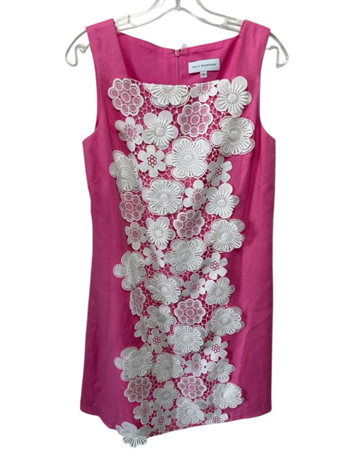Molly Moorkamp Size 2 Hot Pink & White Sleeveless Crochet Lace Shift Dress Hot Pink & White / 2