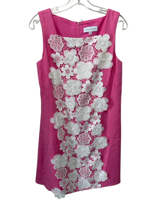 Molly Moorkamp Size 2 Hot Pink & White Sleeveless Crochet Lace Shift Dress Hot Pink & White / 2