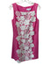 Molly Moorkamp Size 2 Hot Pink & White Sleeveless Crochet Lace Shift Dress Hot Pink & White / 2