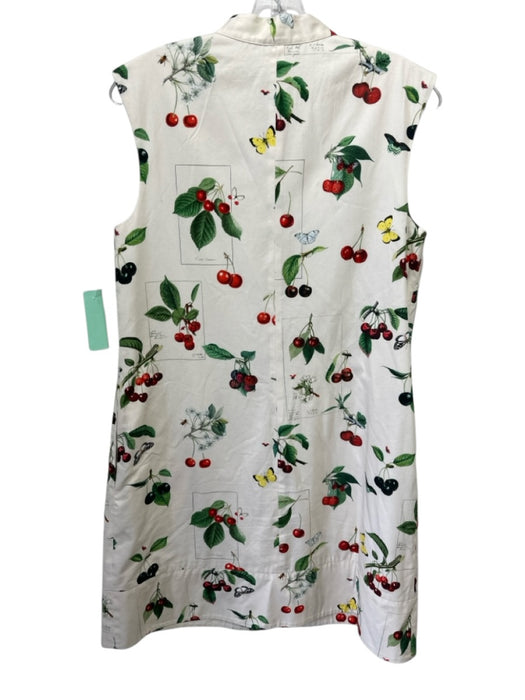 Molly Moorkamp Size 2 Red, Green, Cream Sleeveless Cherries Pintuck Dress Red, Green, Cream / 2