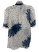 Alix of Bohemia Size XS White & Blue Viscose Polka Dots Button Front Floral Top White & Blue / XS
