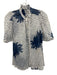Alix of Bohemia Size XS White & Blue Viscose Polka Dots Button Front Floral Top White & Blue / XS