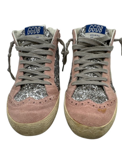 Golden Goose Shoe Size 37 Silver & Pink Synthetic Glitter Suede Lace Up Shoes Silver & Pink / 37