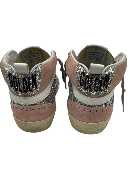 Golden Goose Shoe Size 37 Silver & Pink Synthetic Glitter Suede Lace Up Shoes Silver & Pink / 37
