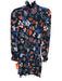 Hunter Bell Size S navy blue, orange, green Silk Long puff sleeve Mini Dress navy blue, orange, green / S