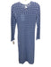Hill House Size S Blue & White Cotton & Polyester Long Sleeve Zig Zag Midi Dress Blue & White / S