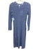 Hill House Size S Blue & White Cotton & Polyester Long Sleeve Zig Zag Midi Dress Blue & White / S