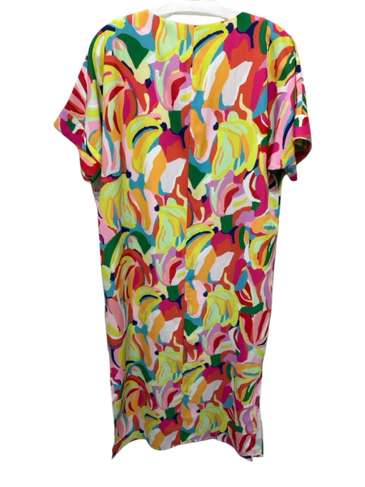 Crosby Size S Green, Pink, Multi Polyester Short Sleeve Abstract Print Dress Green, Pink, Multi / S