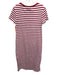 Etre Cecile Size XS Red & White Cotton Short Sleeve Stripe T Shirt Midi Dress Red & White / XS