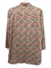 Julia Amory Size S Beige, Pink, Green Cotton Long Sleeve Floral Print Collar Top Beige, Pink, Green / S