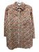 Julia Amory Size S Beige, Pink, Green Cotton Long Sleeve Floral Print Collar Top Beige, Pink, Green / S