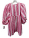 Mille Resort & Travel Size XS Pink & White Cotton Short Balloon Sleeve Top Pink & White / XS