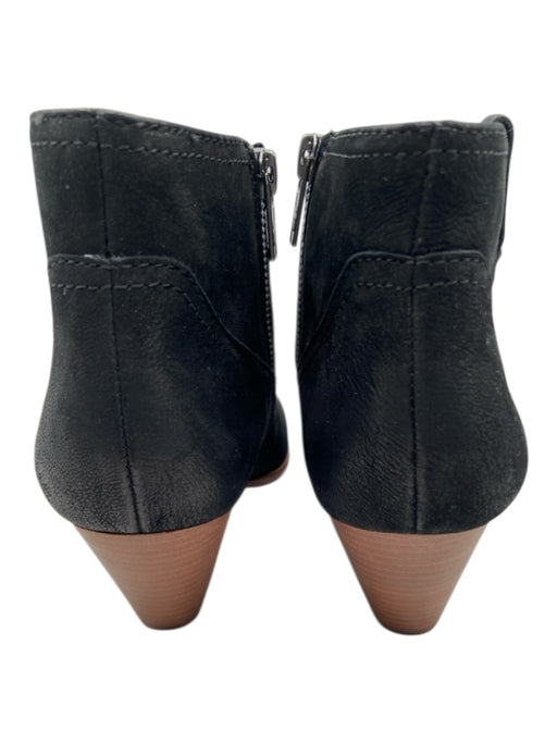 Frye Shoe Size 8 Black Nubuck Side Zip Almond Toe Western Ankle Booties Black / 8