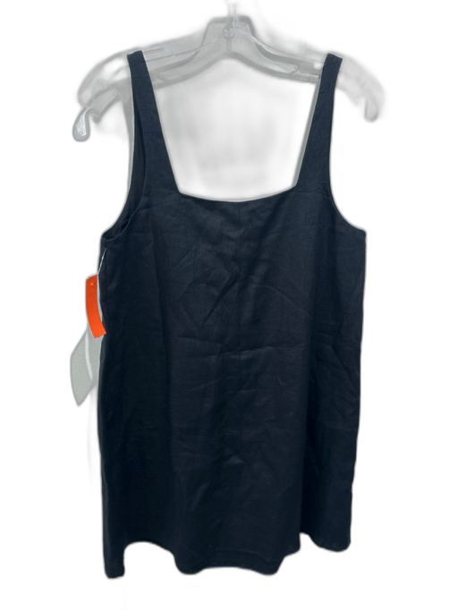 Reformation Size 4 Black Cotton Blend Sleeveless Square Neck Dress Black / 4