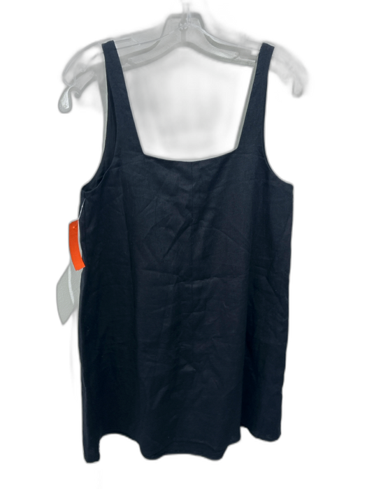 Reformation Size 4 Black Cotton Blend Sleeveless Square Neck Dress Black / 4