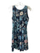 White House Black Market Size 4 Navy, Blue, Pink Polyester Floral V Back Dress Navy, Blue, Pink / 4