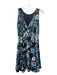 White House Black Market Size 4 Navy, Blue, Pink Polyester Floral V Back Dress Navy, Blue, Pink / 4