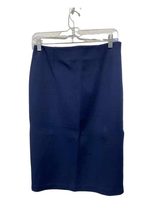 St. John Size 6 Navy Blue Viscose Blend Knit Side Zip Pencil Skirt Navy Blue / 6