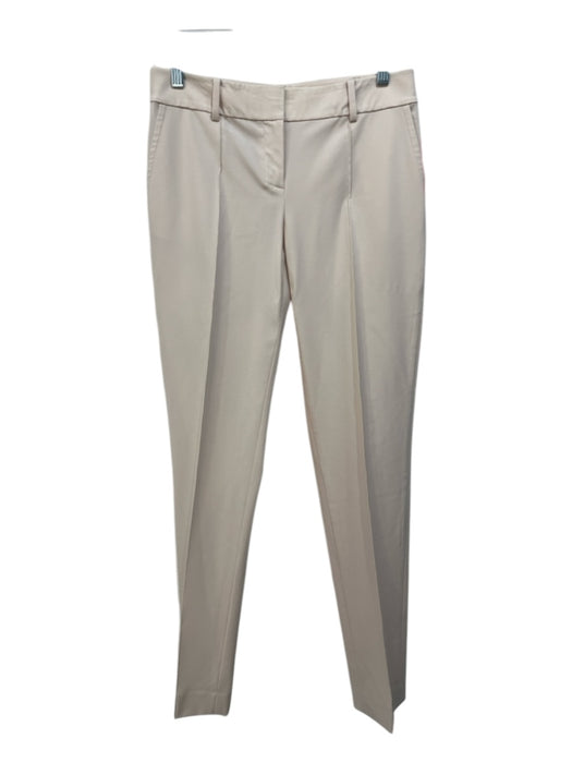 St John Collection Size 2 Beige Wool Low Rise Pleat Detail Straight Pants Beige / 2