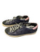 P448 Shoe Size 39 Navy & Lavender Leather Low Top lace up Snakeskin Sneakers Navy & Lavender / 39