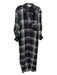 Bella Dahl Size M Grey & Black Rayon Blend Plaid Collared Long Sleeve Dress Grey & Black / M