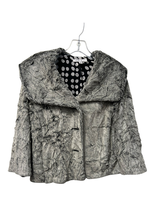 Cabi Size M Smokey Gray Polyester Faux Fur Oversized Button 1/2 sleeve Jacket Smokey Gray / M