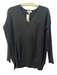Evereve Size S Black Viscose Blend V Neck Long Sleeve Knit Ribbed Detail Top Black / S