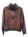 John & Jenn Size S Brown Acrylic & Cotton Knit High Neck 1/2 Zip Sweater Brown / S