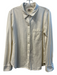 Faherty Size M Cream Cotton Collared Button Up Long Sleeve Chest Pocket Top Cream / M